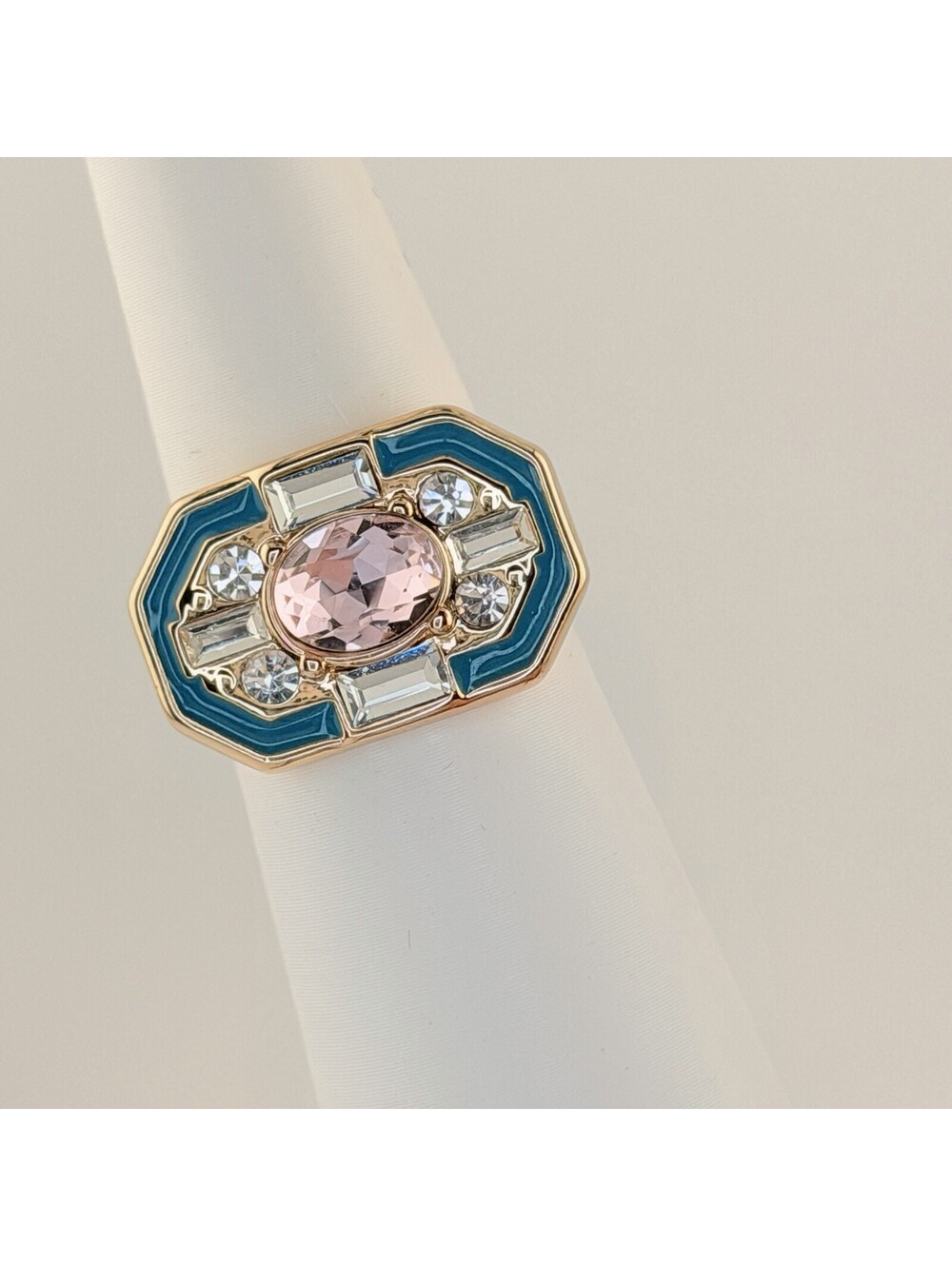 Park Lane Enamel Lainey Ring Yellow Gold Plated -Size 7